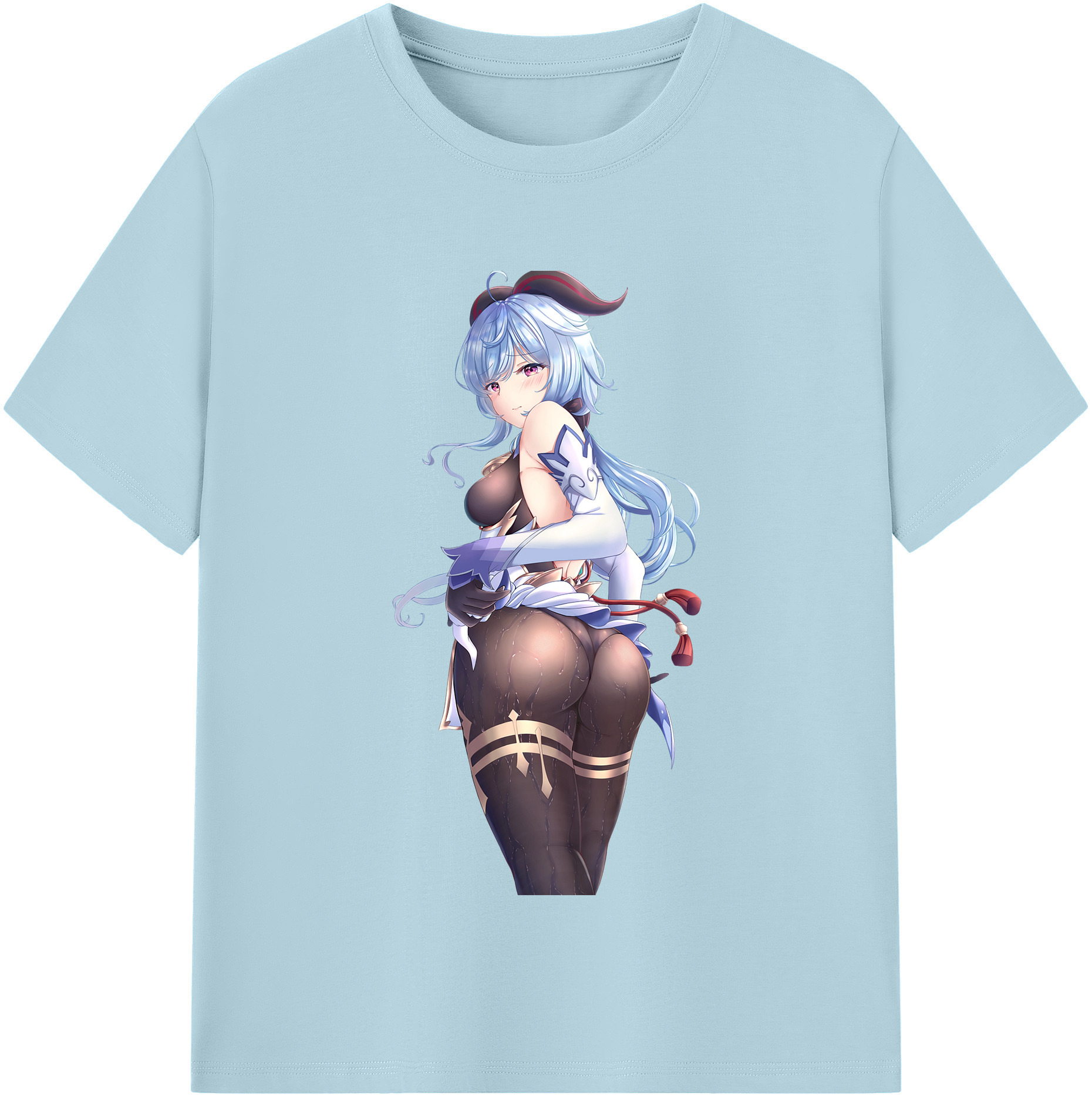 げんし神 甘雨 かんう genshin Ganyu 綿100％半袖Tシャツ（フロントプリント）
